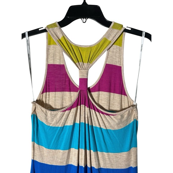 Calvin Klein Women's 8 Multicolor Scoop Neck Racerback Striped Maxi Dress‎ #Y6-1 - Picture 7 of 12